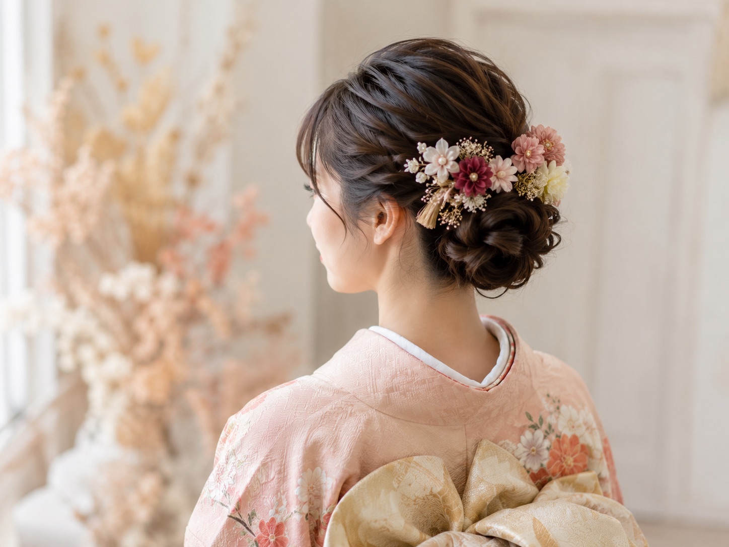 和香菜のヘアセット風景